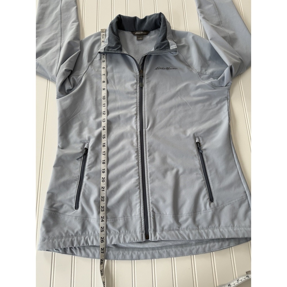 Outdoor Softshell Full Zip Fleece Lined Jacket Blue Womens Large Eddie Bauer - Picture 10 of 11